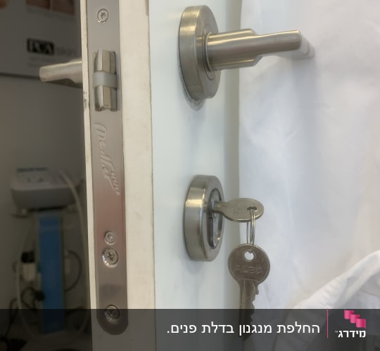 מנעול דלת עם מפתח תקוע בצילינדר